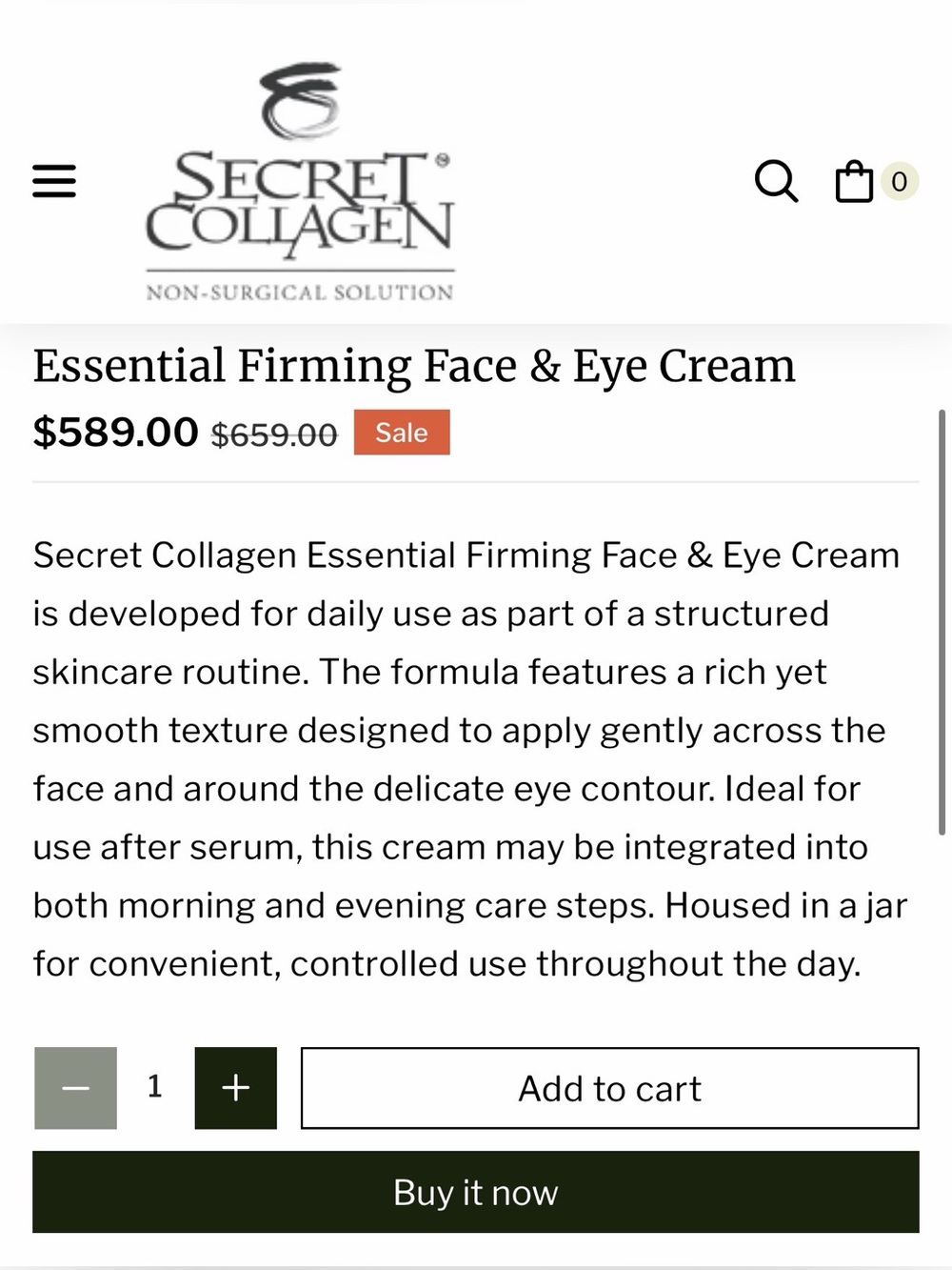 Essential Firming Face & Eye Cream - Beige - Picture 5 of 7